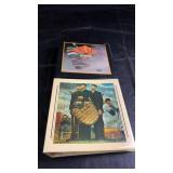 Two binders with NHL hockey trading cards in