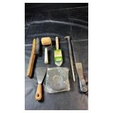 Collection of painting and workshop supplies