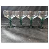 4 Cactus-Inspired Stemmed GobletsFour clear