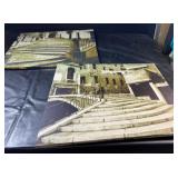 Two canvas wall pictures depicting European-style