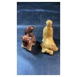 Two glazed ceramic animal figurines squirrel