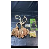 Decorative tasseled curtain tieback, package of