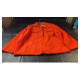 Bright blaze orange Bell Shirt jacket, made in
