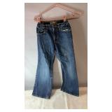 Blue denim Old Navy boot cut jeans, size 8, with