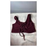 Burgundy Streetwear Society ribbed crop top, size