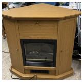 PowerZone oak-finish corner electric fireplace