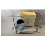 Collection of bathroom accessories featuring