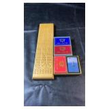 Wooden ACME cribbage board made in Canada, paired