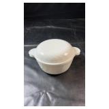 White Arcoroc France casserole dish with matching