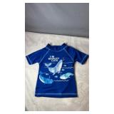Monkey Bars blue short sleeve swim shirt with
