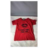 Red Gildan short sleeve T-shirt with Grogu