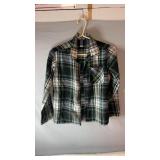 Old Navy green, navy and white plaid long sleeve