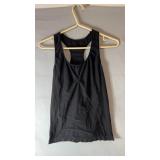Black sleeveless athletic tank top, possibly size