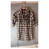 Smart Set plaid tunic-style shirt with button