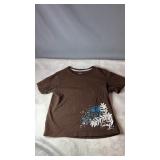 Brown Joe Fresh short sleeve T-shirt with blue