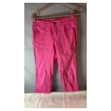 Celebrity Gold bright pink pants with button and
