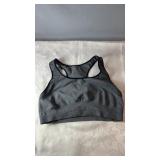 Gray athletic sports bra with black textured
