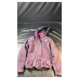 The North Face purple hooded jacket, size medium,