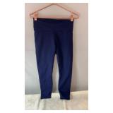Blue Powerhold leggings with a wide waistband and