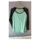 Size large long-sleeve baseball-style shirt with