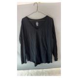 George black long-sleeve V-neck top, size 1X,
