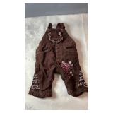 Brown corduroy infant overalls, size 3 months,