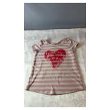 Joe Fresh pink and white striped short sleeve