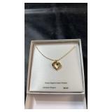 Gold-plated necklace with open heart pendant
