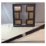 Black six-opening collage photo frame with an