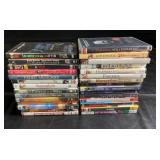 Collection of DVDs featuring movies,