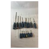 Large collection of Mastercraft screwdrivers in