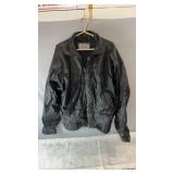 Black leather Tip Top Tailors jacket with