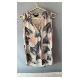 Eclipse sleeveless shirt with soft pink, gray and