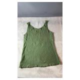 Green sleeveless ribbed tank top with a simple