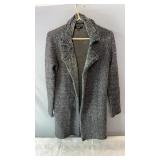 Gray Yes sweater, size Small, with open front,