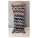 Ardene long skirt with a navy, coral, white and