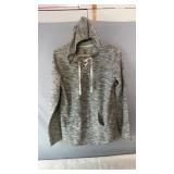 Gray heathered Tunic hoodie, size Medium, with