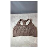 Puma racerback sports bra in a neutral taupe