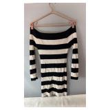 Revamped black and white striped ribbed