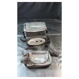 Portable AM/FM radio with built-in speaker,