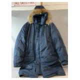 Heavy blue winter parka in size large/extra