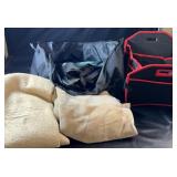 Mixed household collection with blankets and
