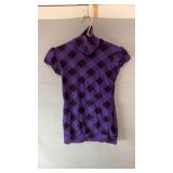 Purple and black short-sleeve top, possibly size