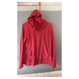 Pink long-sleeve pullover hoodie, possibly size