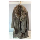 George womenï¿½s brown tweed-style long coat in