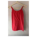 Red sleeveless spaghetti strap top, possibly size