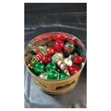 Glass Christmas ornaments in red,