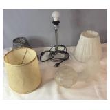 Modern brushed-nickel table lamp with an elegant