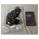 Black mesh dog harness, size large, featuring
