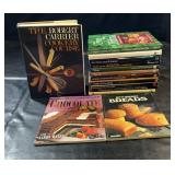 Collection of cookbooks covering bread, pasta,